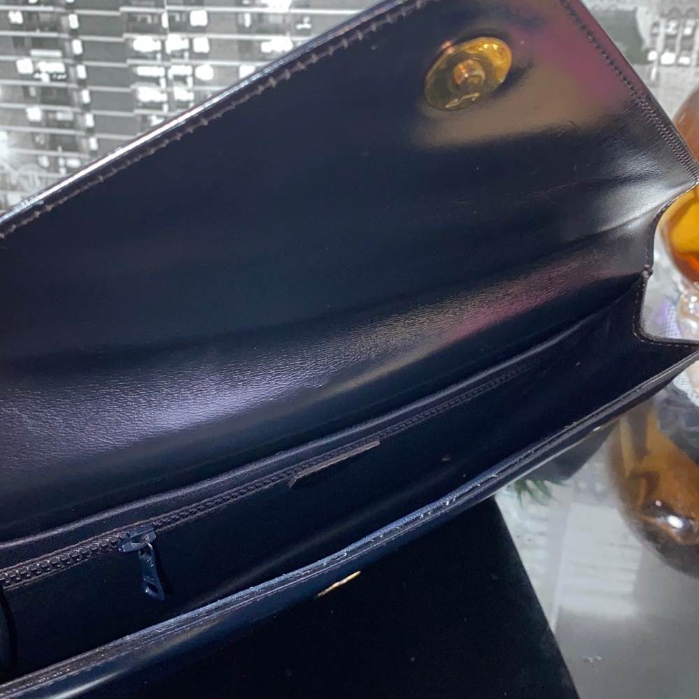 Authentic CELINE Envelope Navy Leather Clutch Bag - Picture 8 of 16